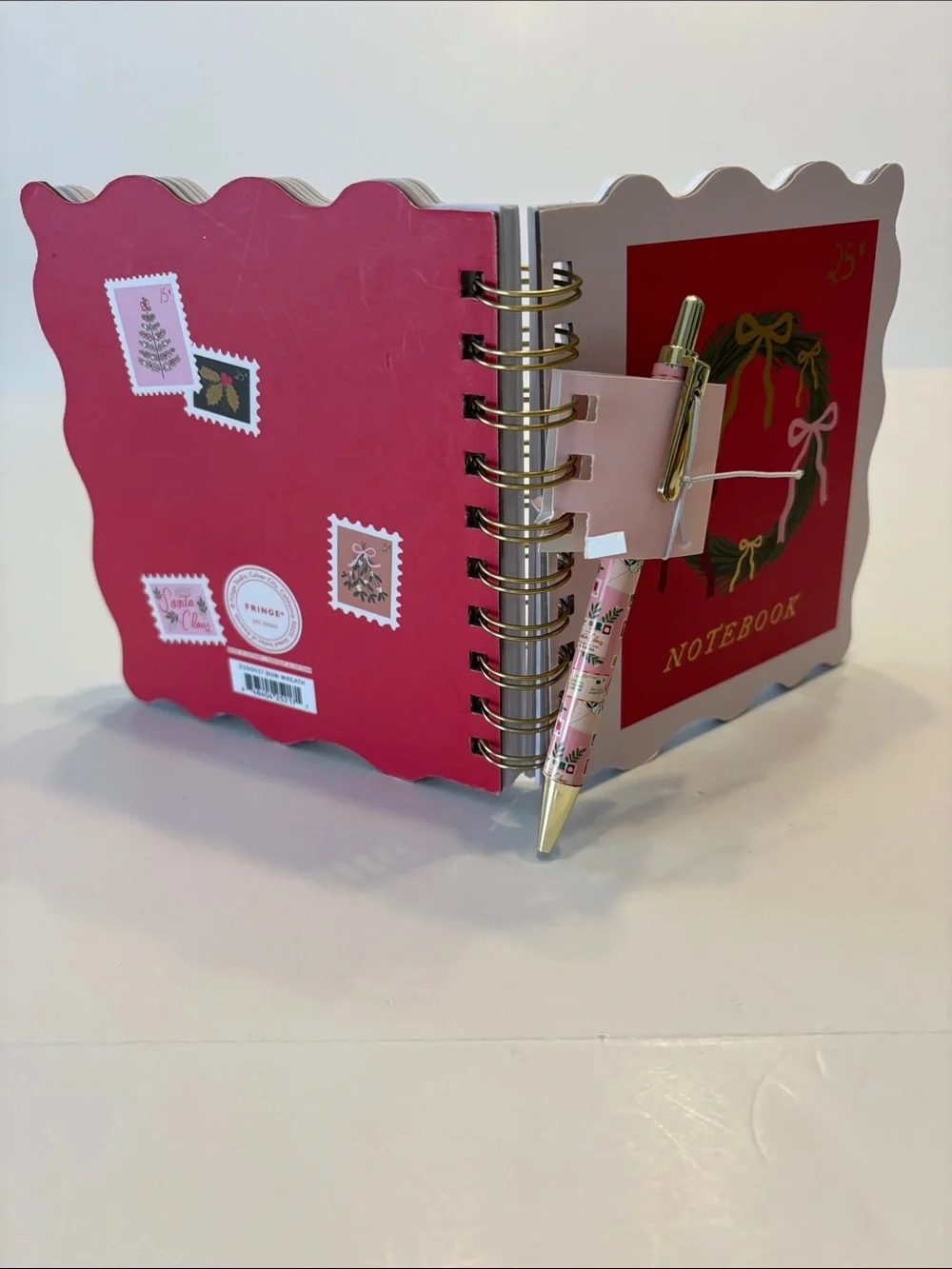 Fringe Festive Wreath Spiral Notebook and Pen Set